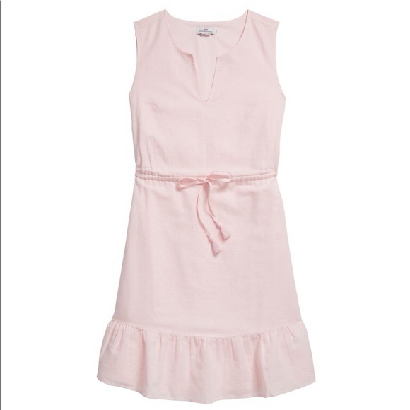 knee length dresses for ladies Denise Linen Flounce Dress – Twisted Sisters! main image 1
